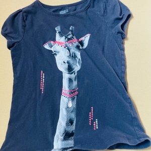 Girls bedazzled giraffe tshirt
